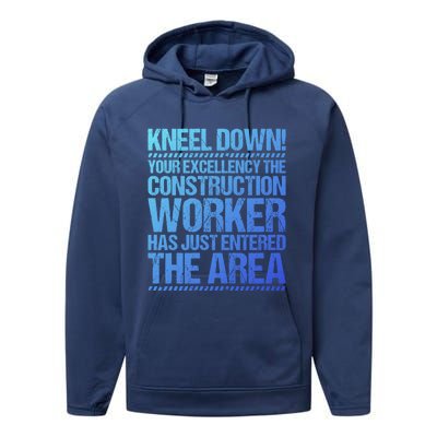 Construction Site Your Excellency Construction Worker Gift Performance Fleece Hoodie