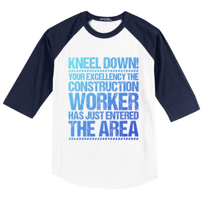 Construction Site Your Excellency Construction Worker Gift Baseball Sleeve Shirt