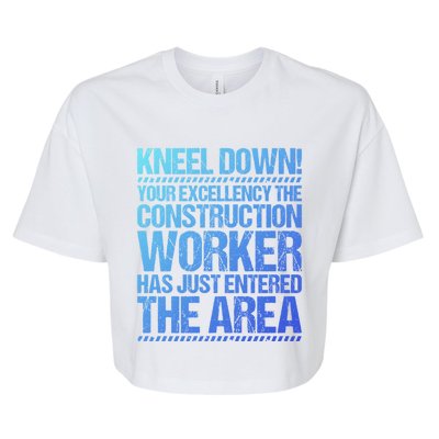 Construction Site Your Excellency Construction Worker Gift Bella+Canvas Jersey Crop Tee