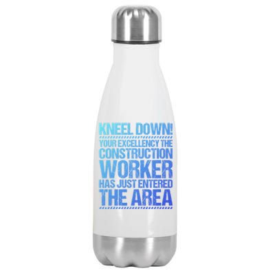 Construction Site Your Excellency Construction Worker Gift Stainless Steel Insulated Water Bottle