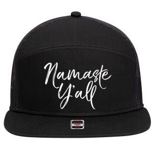 Cute Southern Yoga Quote Funny Namaste Yall Gift 7 Panel Mesh Trucker Snapback Hat