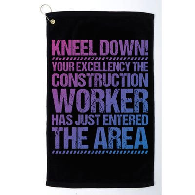 Construction Site Your Excellency Construction Worker Gift Golf Towel