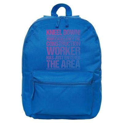 Construction Site Your Excellency Construction Worker Gift 16 in Basic Backpack
