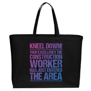 Construction Site Your Excellency Construction Worker Gift Cotton Canvas Jumbo Tote