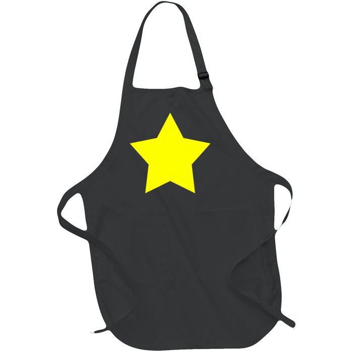 Christmas Star Yellow 5 Sided Star Shape Primary Full-Length Apron With Pockets