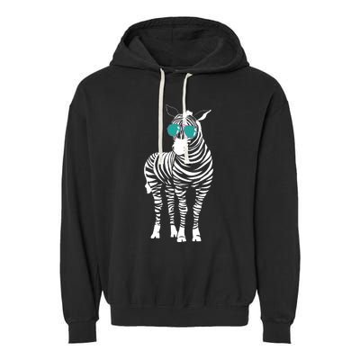 Cool Sunglasses Zebra Zookeeper Wildlife Animal Lover Garment-Dyed Fleece Hoodie