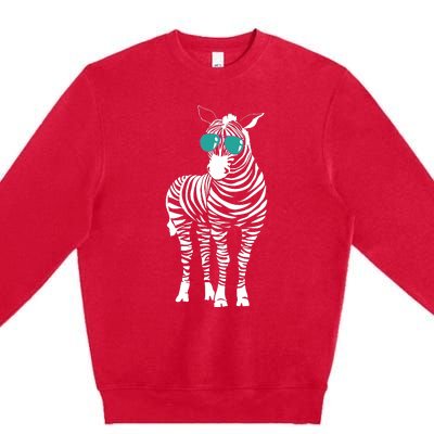 Cool Sunglasses Zebra Zookeeper Wildlife Animal Lover Premium Crewneck Sweatshirt