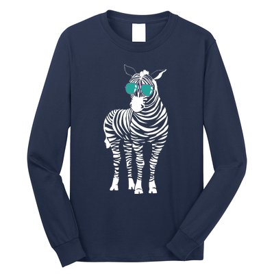 Cool Sunglasses Zebra Zookeeper Wildlife Animal Lover Long Sleeve Shirt