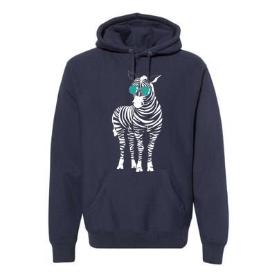 Cool Sunglasses Zebra Zookeeper Wildlife Animal Lover Premium Hoodie