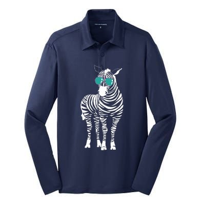 Cool Sunglasses Zebra Zookeeper Wildlife Animal Lover Silk Touch Performance Long Sleeve Polo