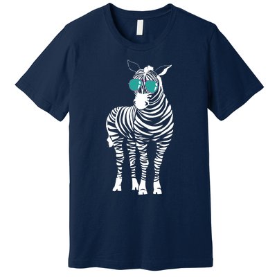 Cool Sunglasses Zebra Zookeeper Wildlife Animal Lover Premium T-Shirt