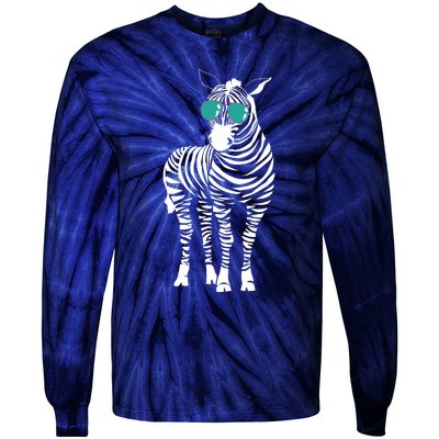 Cool Sunglasses Zebra Zookeeper Wildlife Animal Lover Tie-Dye Long Sleeve Shirt