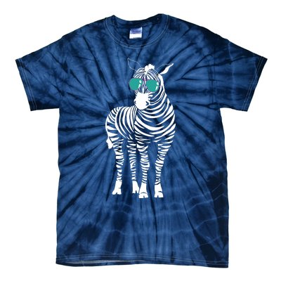 Cool Sunglasses Zebra Zookeeper Wildlife Animal Lover Tie-Dye T-Shirt