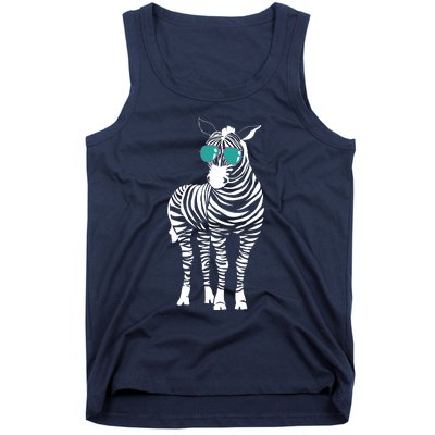 Cool Sunglasses Zebra Zookeeper Wildlife Animal Lover Tank Top