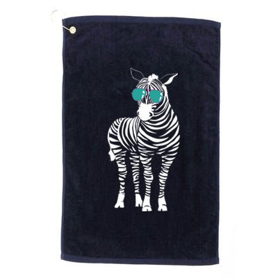 Cool Sunglasses Zebra Zookeeper Wildlife Animal Lover Platinum Collection Golf Towel