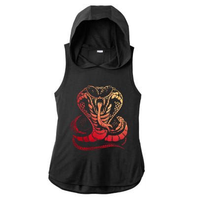 Cobra Snake Zoo Reptile Venom Snake Ladies PosiCharge Tri-Blend Wicking Draft Hoodie Tank