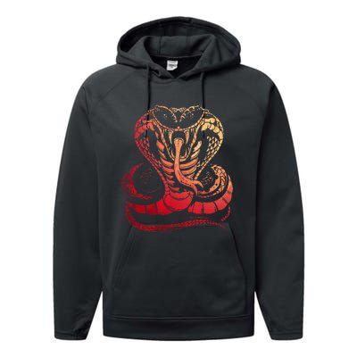 Cobra Snake Zoo Reptile Venom Snake Performance Fleece Hoodie