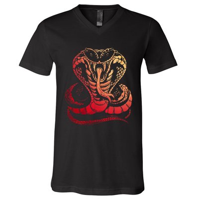 Cobra Snake Zoo Reptile Venom Snake V-Neck T-Shirt