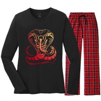 Cobra Snake Zoo Reptile Venom Snake Women's Long Sleeve Flannel Pajama Set 