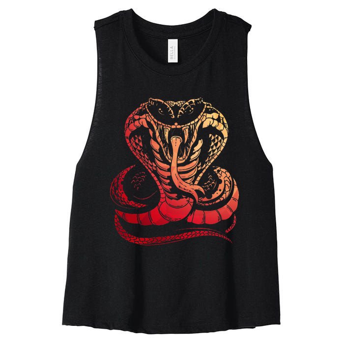 Cobra Snake Zoo Reptile Venom Snake Women's Racerback Cropped Tank