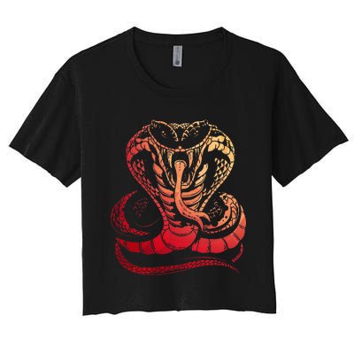 Cobra Snake Zoo Reptile Venom Snake Women's Crop Top Tee