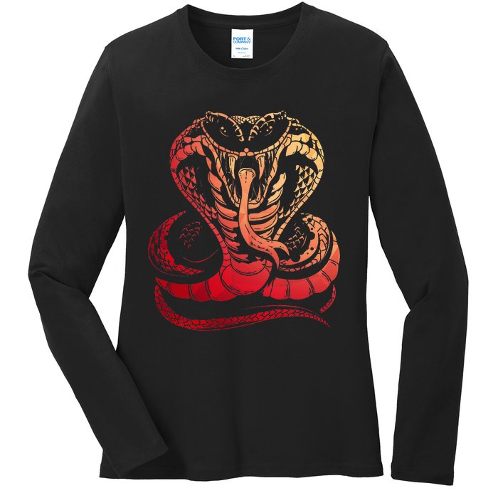 Cobra Snake Zoo Reptile Venom Snake Ladies Long Sleeve Shirt