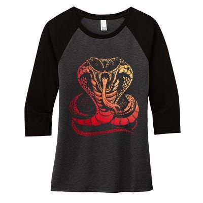 Cobra Snake Zoo Reptile Venom Snake Women's Tri-Blend 3/4-Sleeve Raglan Shirt