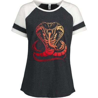 Cobra Snake Zoo Reptile Venom Snake Enza Ladies Jersey Colorblock Tee