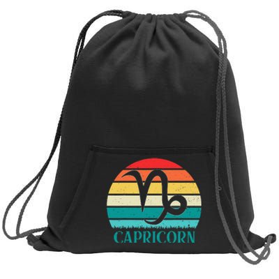 Capricorn Sunset Zodiac Sweatshirt Cinch Pack Bag