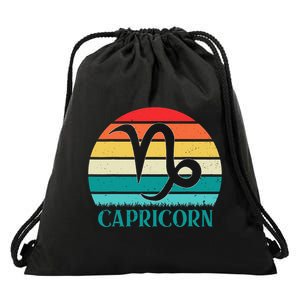 Capricorn Sunset Zodiac Drawstring Bag