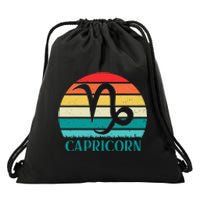 Capricorn Sunset Zodiac Drawstring Bag