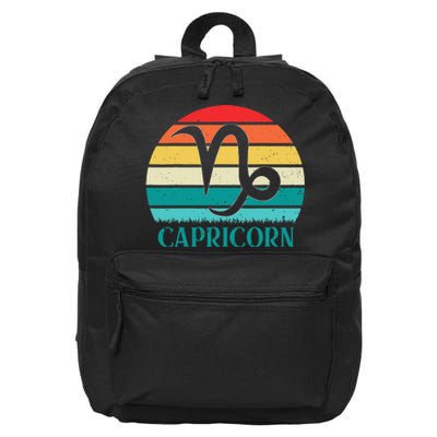 Capricorn Sunset Zodiac 16 in Basic Backpack