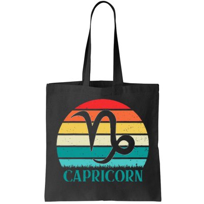 Capricorn Sunset Zodiac Tote Bag