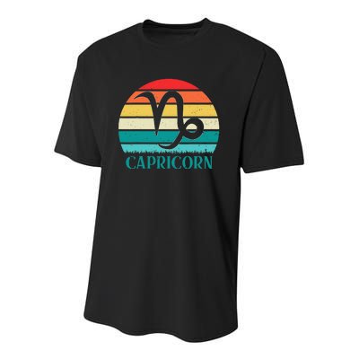 Capricorn Sunset Zodiac Youth Performance Sprint T-Shirt