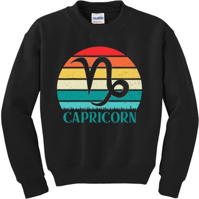 Capricorn Sunset Zodiac Kids Sweatshirt