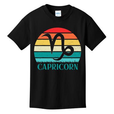 Capricorn Sunset Zodiac Kids T-Shirt