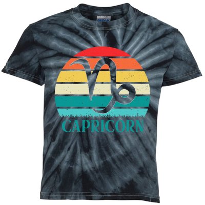 Capricorn Sunset Zodiac Kids Tie-Dye T-Shirt