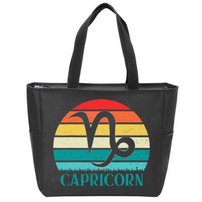 Capricorn Sunset Zodiac Zip Tote Bag