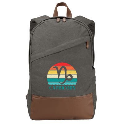 Capricorn Sunset Zodiac Cotton Canvas Backpack