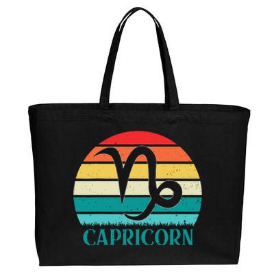 Capricorn Sunset Zodiac Cotton Canvas Jumbo Tote