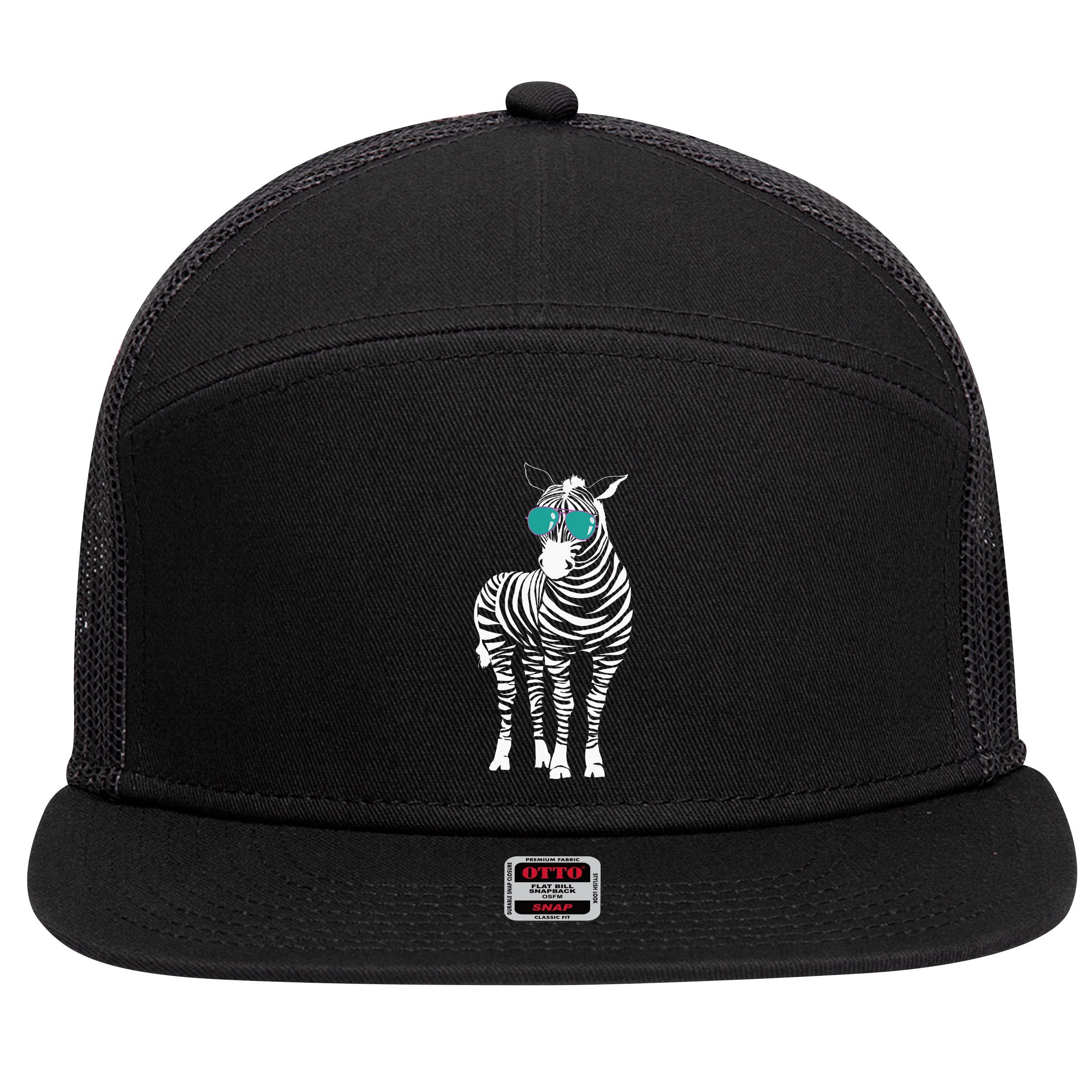 Cool Sunglasses Zebra Zookeeper Wildlife Animal Lover 7 Panel Mesh Trucker Snapback Hat