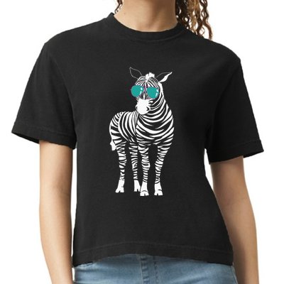 Cool Sunglasses Zebra Zookeeper Wildlife Animal Lover Comfort Colors Boxy T-Shirt