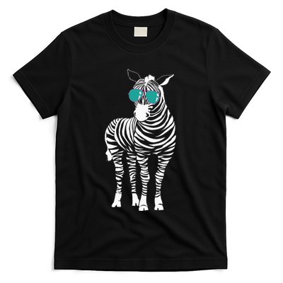 Cool Sunglasses Zebra Zookeeper Wildlife Animal Lover T-Shirt