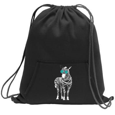 Cool Sunglasses Zebra Zookeeper Wildlife Animal Lover Sweatshirt Cinch Pack Bag