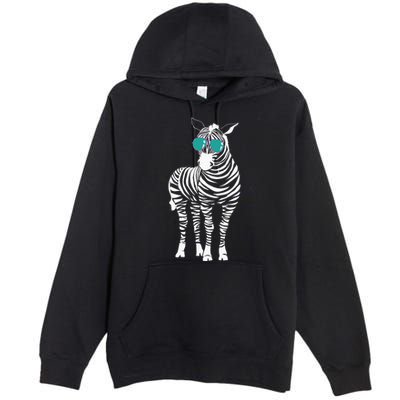 Cool Sunglasses Zebra Zookeeper Wildlife Animal Lover Premium Pullover Hoodie