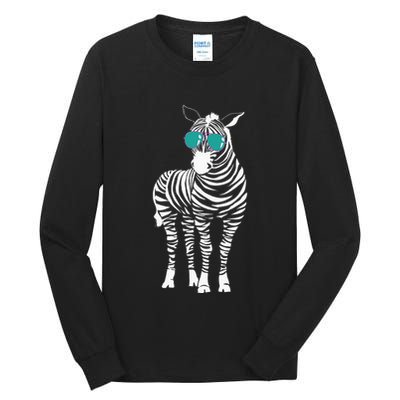 Cool Sunglasses Zebra Zookeeper Wildlife Animal Lover Tall Long Sleeve T-Shirt
