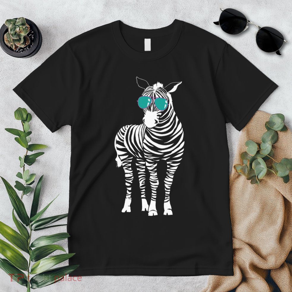 Cool Sunglasses Zebra Zookeeper Wildlife Animal Lover Premium T-Shirt