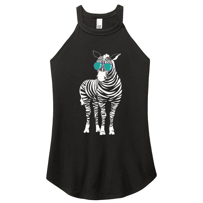 Cool Sunglasses Zebra Zookeeper Wildlife Animal Lover Women's Perfect Tri Rocker Tank