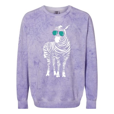 Cool Sunglasses Zebra Zookeeper Wildlife Animal Lover Colorblast Crewneck Sweatshirt