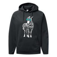 Cool Sunglasses Zebra Zookeeper Wildlife Animal Lover Performance Fleece Hoodie